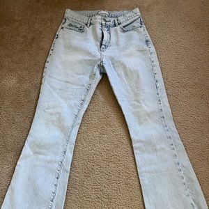 Womens Loft high waist flare raw hem size 2 jeans